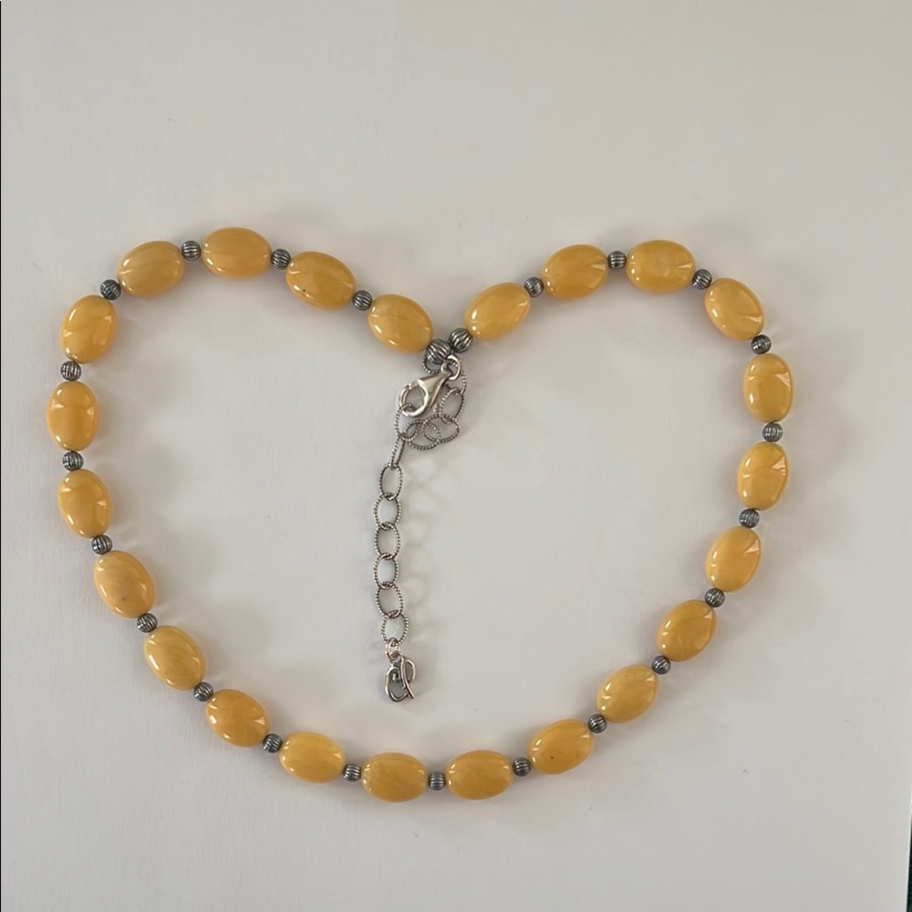 Yellow Beaded Quartz Necklace